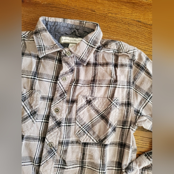 PD&C Boys 10 gray plaid button front shirt - Picture 5 of 8